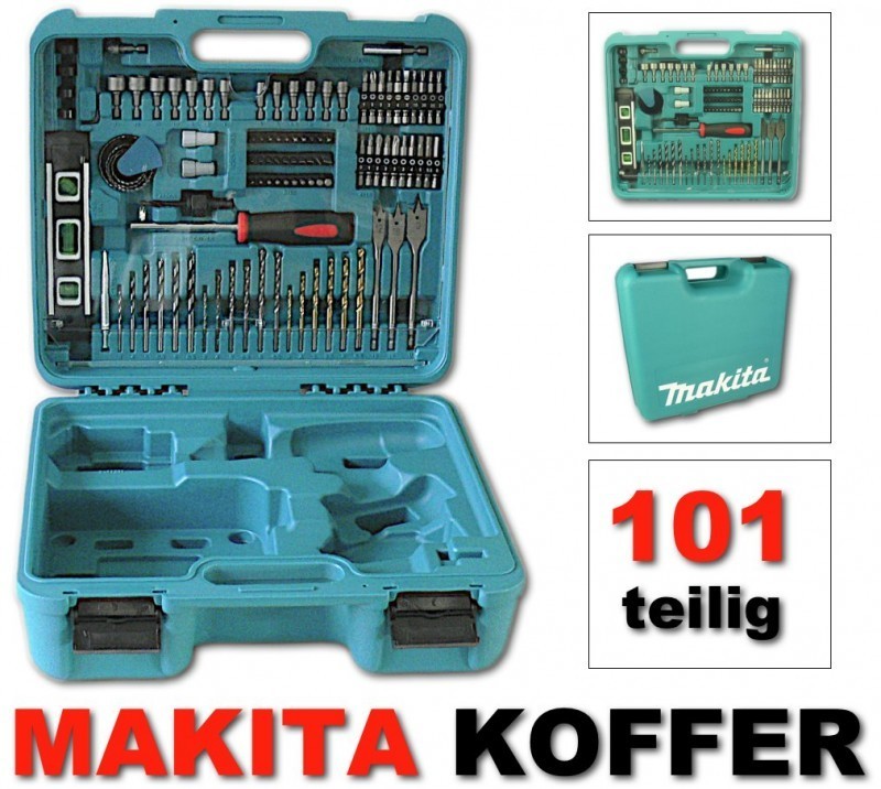 Makita BHP 453 Akku Schlagbohrschrauber + 101 tlg. Koffer Set + Akku